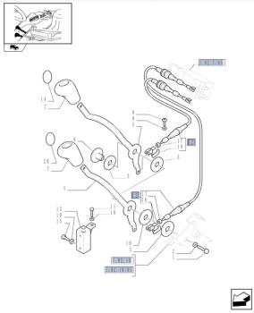 Preview: CNH Bowdenzug 1500mm, hinteres Hydraulikventil